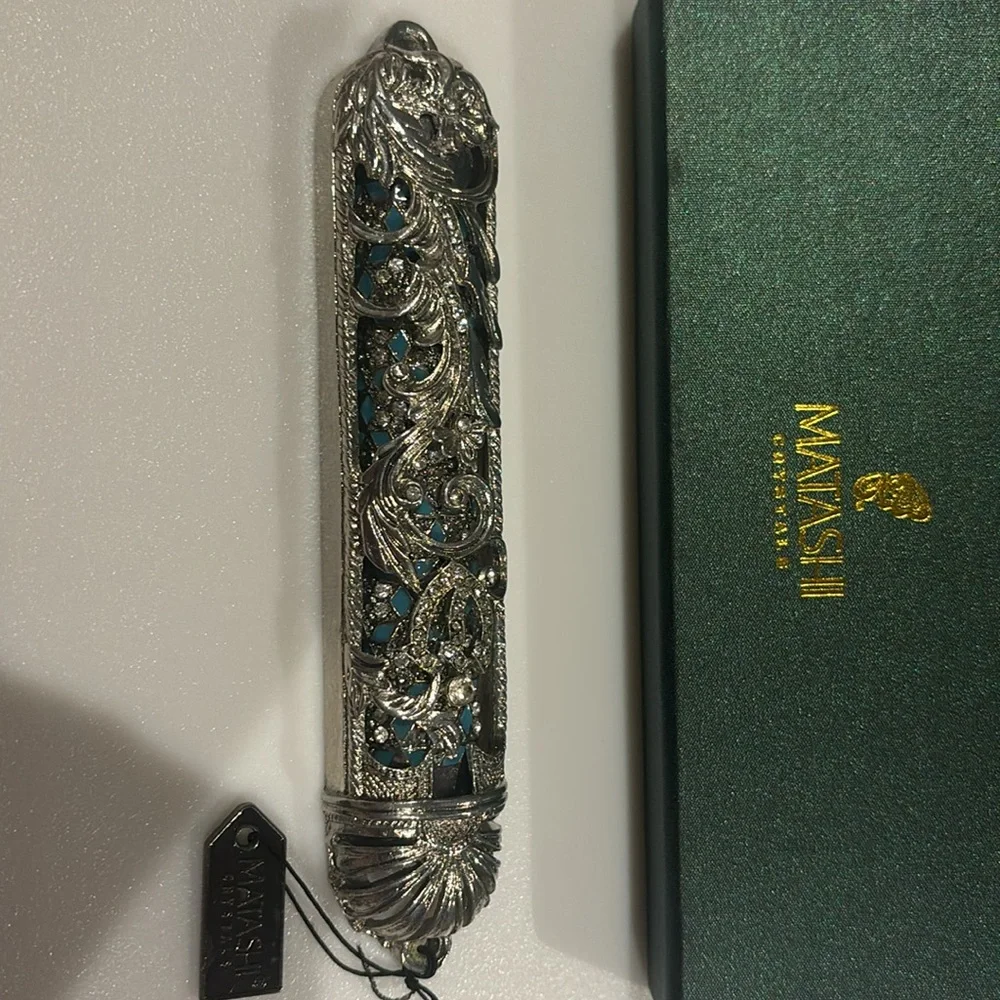 Matashi 5.5" Hand Painted Enamel Mezuzah - Picture 2 of 7